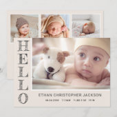 Moderne Baby-foto Moderne geboorteaankondiging Aankondiging (Voorkant / Achterkant)