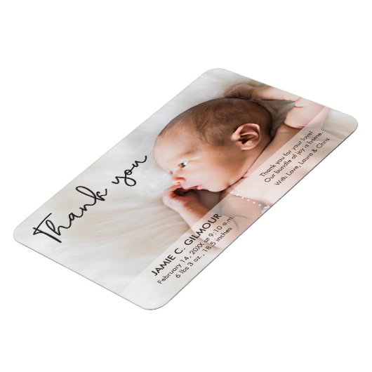 Moderne Baby Foto van script: Dank u Magneet (Linkerzijde)