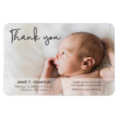 Moderne Baby Foto van script: Dank u Magneet (Horizontaal)