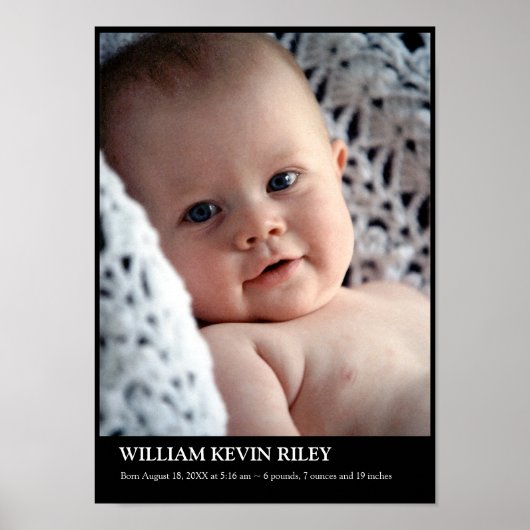 Moderne baby foto verticale wand ophanging art zwa poster (Voorkant)