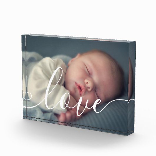 Moderne Baby foto White Script LoveTypography (Rechts)