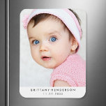 Moderne Baby foto | Wit Magneet<br><div class="desc">Moderne baby,  kind foto. U kunt ook uw familiefoto toevoegen.</div>