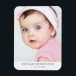 Moderne Baby foto | Wit Magneet<br><div class="desc">Moderne baby,  kind foto. U kunt ook uw familiefoto toevoegen.</div>