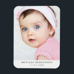 Moderne Baby foto | Wit Magneet<br><div class="desc">Moderne baby,  kind foto. U kunt ook uw familiefoto toevoegen.</div>