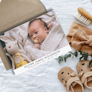 Moderne Baby fotocollage geboorte aankondiging