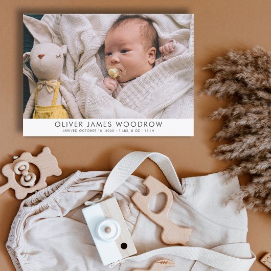 Moderne Baby fotocollage geboorte aankondiging