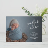 Moderne Baby fotocollage geboorte Aankondiging (Staand voorkant)