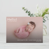 Moderne Baby-fotonaam start geboorte Aankondiging (Staand voorkant)