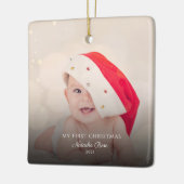 Moderne Baby foto's 1 Kerstmis Keramisch Ornament (Links)