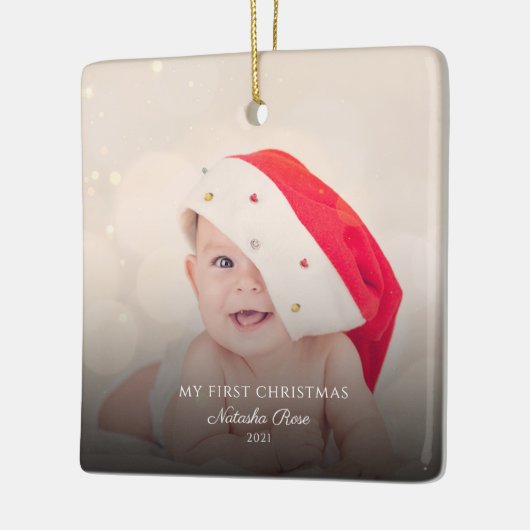 Moderne Baby foto's 1 Kerstmis Keramisch Ornament (Links)