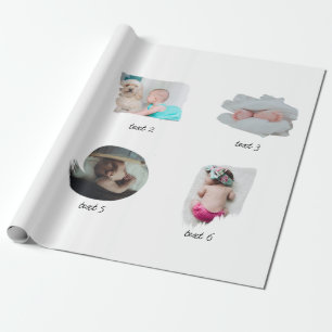 Moderne Baby foto's collage Cadeaupapier
