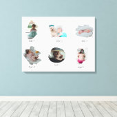Moderne Baby foto's collage Canvas Afdruk (Insitu (Houten vloer))