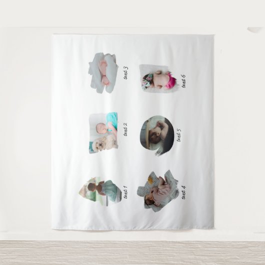 Moderne Baby foto's collage Wandkleed (Voorkant)