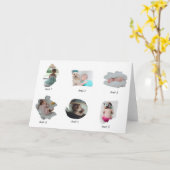 Moderne Baby Foto's Collage Wenskaart Kaart (Gele Bloem)