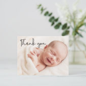 Moderne Baby Foto's dank je geboorteaankondiging Aankondigingskaart (Staand voorkant)