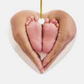 Moderne Baby foto's eerste kerstdag Keramisch Ornament (Achterkant)