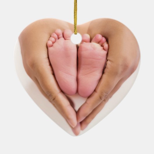 Moderne Baby foto's eerste kerstdag Keramisch Ornament (Achterkant)