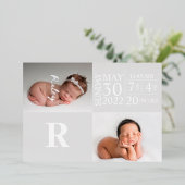 Moderne Baby geboorte-briefkaart Folie Uitnodiging (Staand Voorkant)