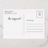 Moderne Baby geboorte-briefkaart Folie Uitnodiging (Achterkant)