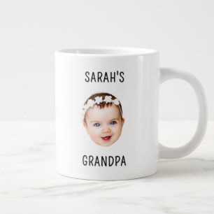 Moderne Baby-gezichtsfoto voor grootvader verjaard Grote Koffiekop