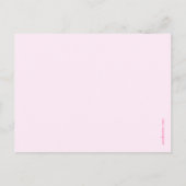 Moderne baby girl roze foto aankondiging briefkaar (Achterkant)