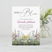 Moderne Baby in Bloom Wilde Floral Baby shower Kaart (Staand voorkant)