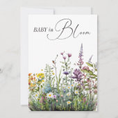 Moderne Baby in Bloom Wilde Floral Baby shower Kaart (Achterkant)