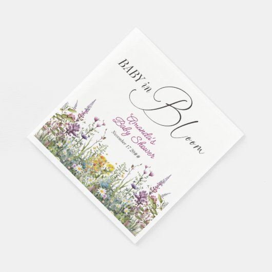 Moderne Baby in Bloom Wilde Floral Baby shower Servet (Hoek)