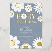 Moderne Baby in het Baby shower Bloom Folie Uitnodiging (Voorkant)