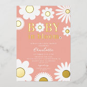 Moderne Baby in het Baby shower Bloom Folie Uitnodiging (Voorkant)