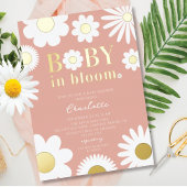 Moderne Baby in het Baby shower Bloom Folie Uitnodiging