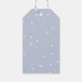 Moderne Baby It's Cold Outside Stofblauw Cadeaulabel (Achterkant)