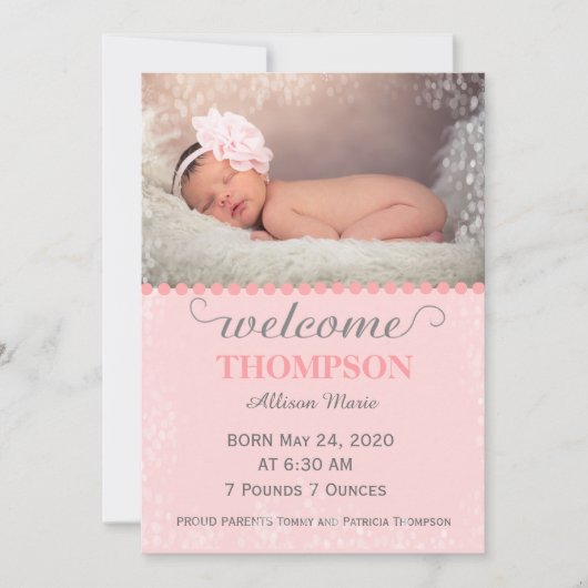 Moderne Baby Kaart (Girl) (Voorkant)