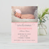 Moderne Baby Kaart (Girl) (Staand voorkant)