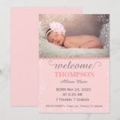 Moderne Baby Kaart (Girl) (Voorkant / Achterkant)