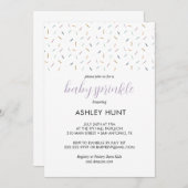 Moderne Baby Lavendel Neutrale Strooi Uitnodiging (Voorkant / Achterkant)