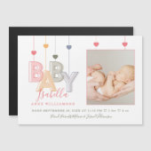 Moderne Baby Letters Pasgeboren Baby Meisje Geboor (Voorkant / Achterkant)