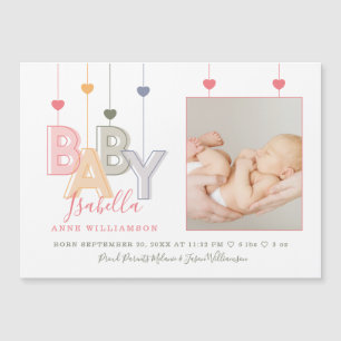 Moderne Baby Letters Pasgeboren Baby Meisje Geboor