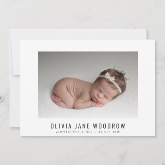 Moderne Baby Meisje Foto Collage Geboorte Aankondi (Voorkant)