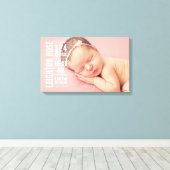 Moderne Baby Meisje Foto Geboorte Statistieken Kee Canvas Afdruk (Insitu (Houten vloer))