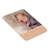 Moderne baby meisje geboorte aankondiging foto mag magneet (Rechterzijde)