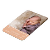 Moderne baby meisje geboorte aankondiging foto mag magneet (Linkerzijde)