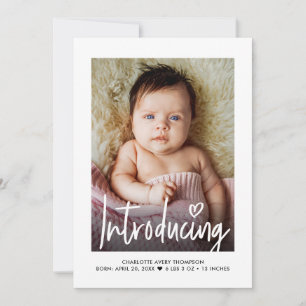 Moderne Baby Meisje Geboorteaankondiging Foto Bedankkaart