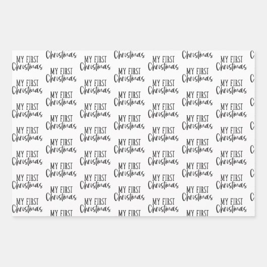 Moderne Baby met zwart-wit, eerste kerstcadeau Inpakpapier Vel (Voorkant 3)