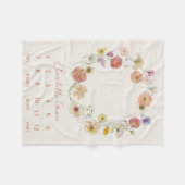 Moderne Baby Milestone Waterverf Bloemenkrans Fleece Deken (Voorkant (Horizontaal))