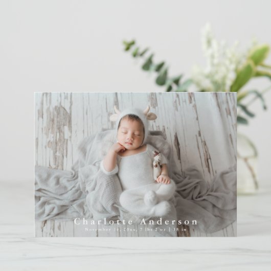 Moderne Baby multi-fotogeboorte Aankondiging (Staand voorkant)