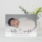 Moderne Baby Photo Aankondiging Elegant Script (Staand voorkant)