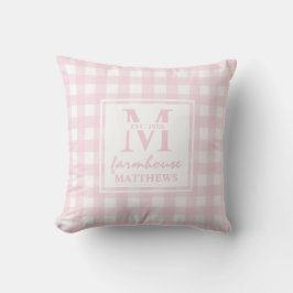 Moderne Baby Pink Large Gingham Custom Kussen