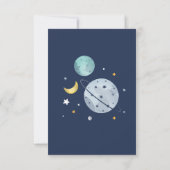 Moderne Baby shower Aftellen Buitenspatie Maan Kaart (Achterkant)