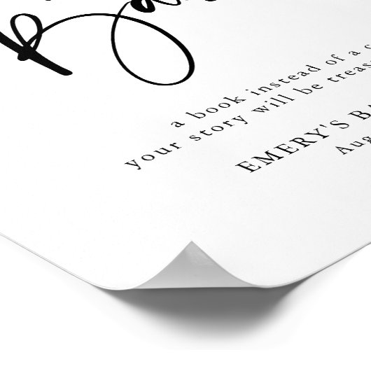 Moderne Baby shower Boeken voor Baby Sign Poster (Hoek)